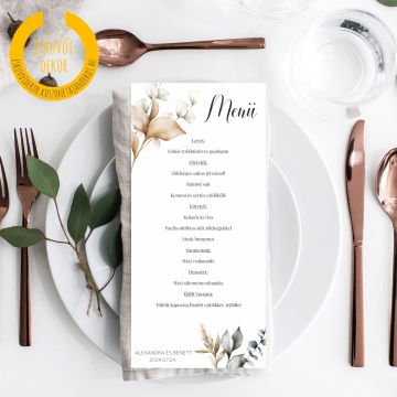 Menükártya (kétoldalas)