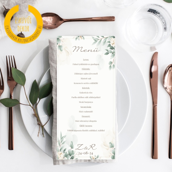 Menükártya (kétoldalas)